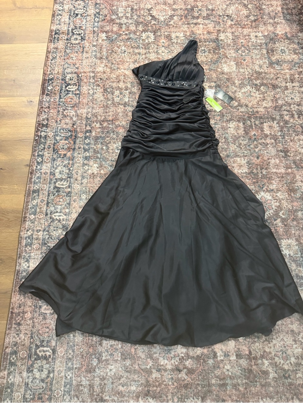 Narianna Black One-Shoulder Evening/formal/prom Dress with Beaded Waist